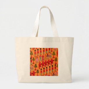 Christmas Toy Vintage Children Play Large Tote Bag