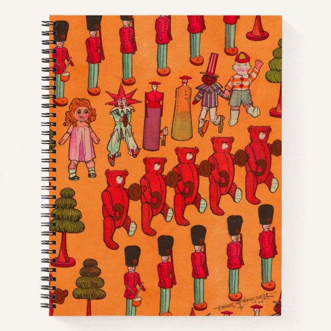 Christmas Toy Vintage Children Play Notebook (Front)
