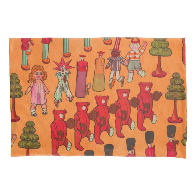 Christmas Toy Vintage Children Play Pillowcase (Front)
