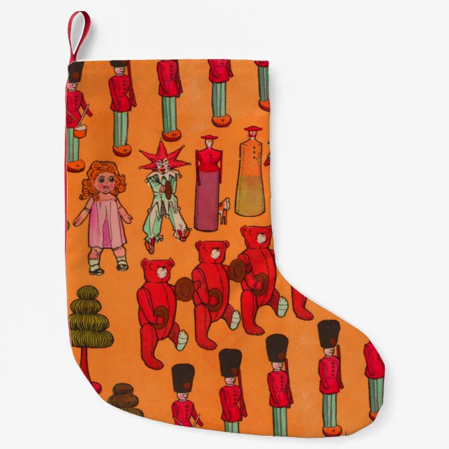 Christmas Toy Vintage Children Play Small Christmas Stocking (Front)