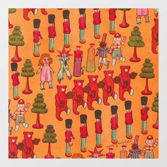 Christmas Toy Vintage Children Play Window Cling (Sheet)