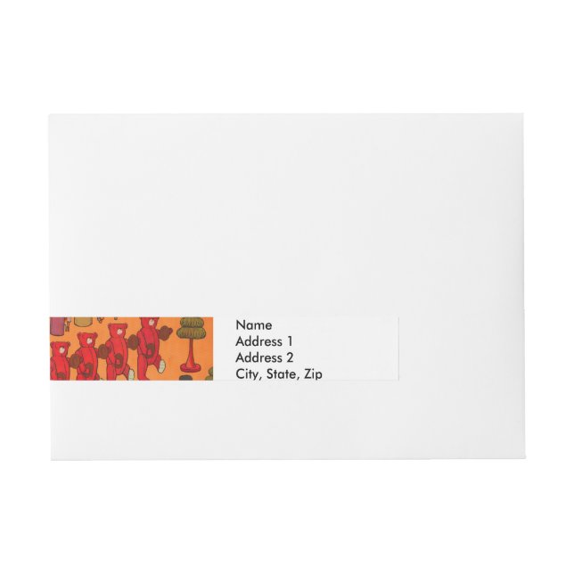 Christmas Toy Vintage Children Play Wraparound Address Label (Front)