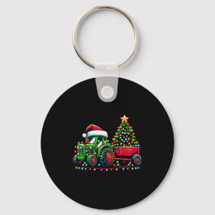 Christmas Tractor Boys Santa Xmas Farm Truck  Key Ring