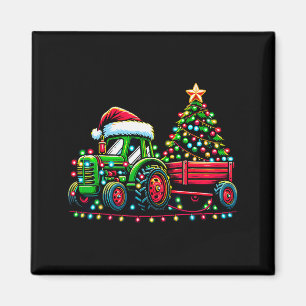 Christmas Tractor Boys Santa Xmas Farm Truck Magnet