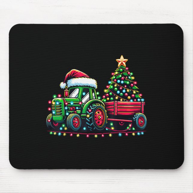 Christmas Tractor Boys Santa Xmas Farm Truck  Mouse Mat (Front)