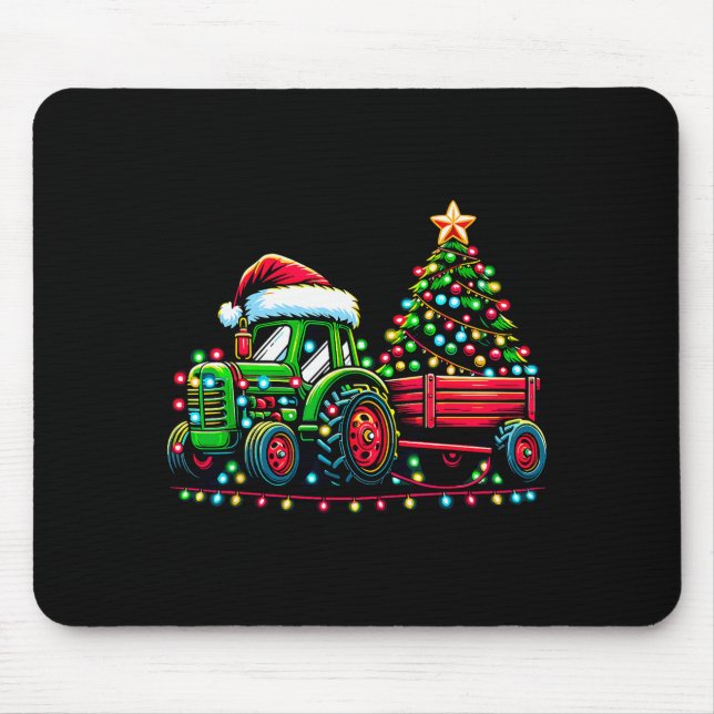 Christmas Tractor Boys Santa Xmas Farm Truck  Mouse Mat (Front)