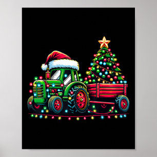 Christmas Tractor Boys Santa Xmas Farm Truck  Poster