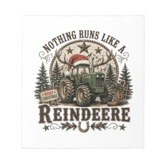 Christmas Tractor Reindeer Notepad
