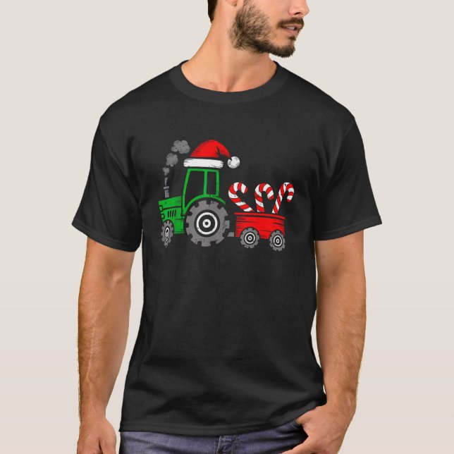 Christmas Tractor Santa Xmas Farm Truck Boys Kids  T-Shirt (Front)