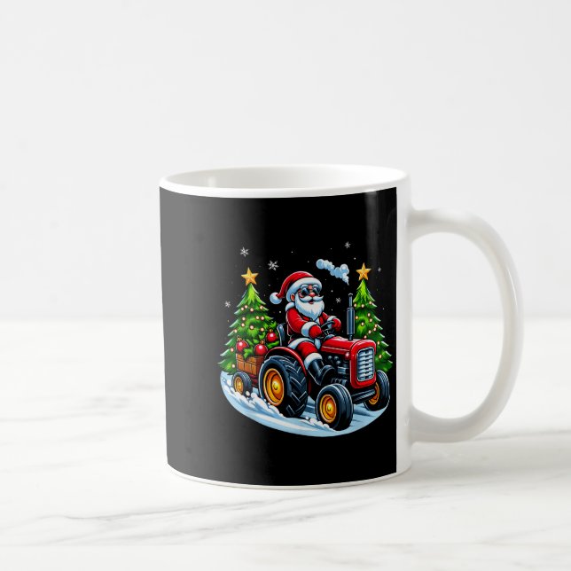 Christmas Tractor Santa Xmas Farm Truck Men Boys K Coffee Mug (Right)
