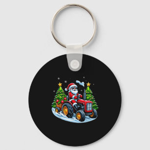 Christmas Tractor Santa Xmas Farm Truck Men Boys K Key Ring
