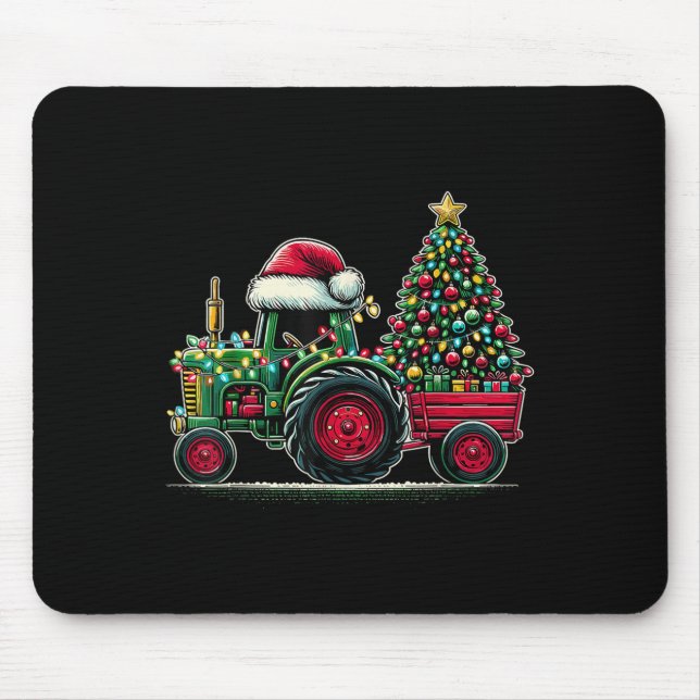 Christmas Tractor Santa Xmas Farm Truck  Mouse Mat (Front)