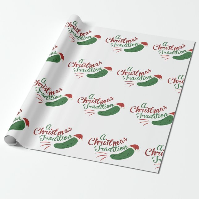 Christmas Tradition Wrapping Paper (Unrolled)