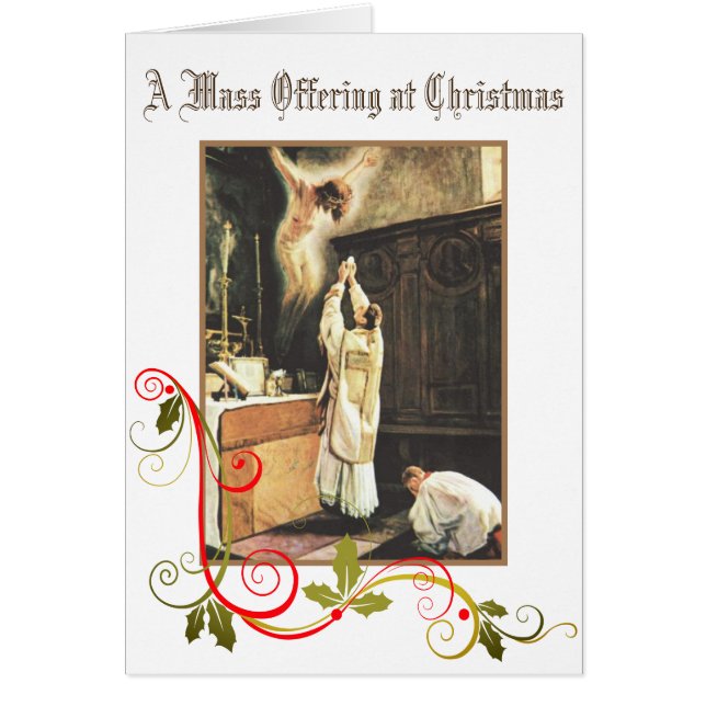 Christmas Traditional Catholic Mass Offering Card (Front)