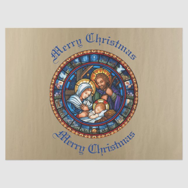 Christmas Traditional Nativity Scene  Tissue Paper (Front)