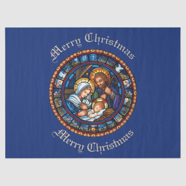 Christmas Traditional Nativity Scene  Tissue Paper (Front)