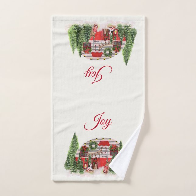 Christmas Trailer Camper Outdoorsy Theme Bath Towel Set (Hand Towel)