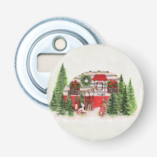Christmas Trailer Camper Outdoorsy Theme Bottle Opener