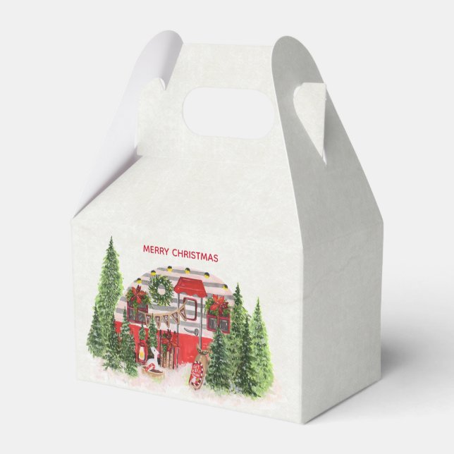 Christmas Trailer Camper Outdoorsy Theme Favour Box (Front Side)