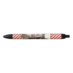 Christmas Train Black Ink Pen