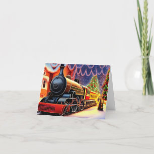 Christmas train blank budget holiday card