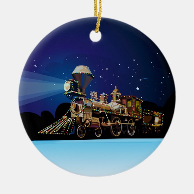 Christmas Train Ceramic Tree Decoration (Front)