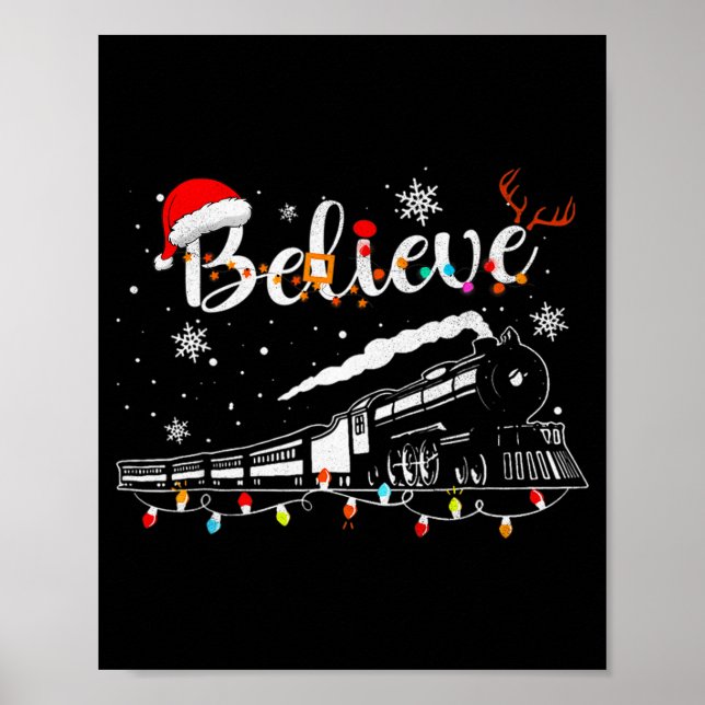 Christmas Train Christmas Believe Express Xmas San Poster (Front)