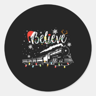 Christmas Train Christmas Believe Polar Express Xm Classic Round Sticker