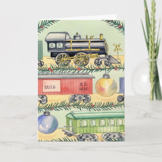 Christmas train customisable card (Front)