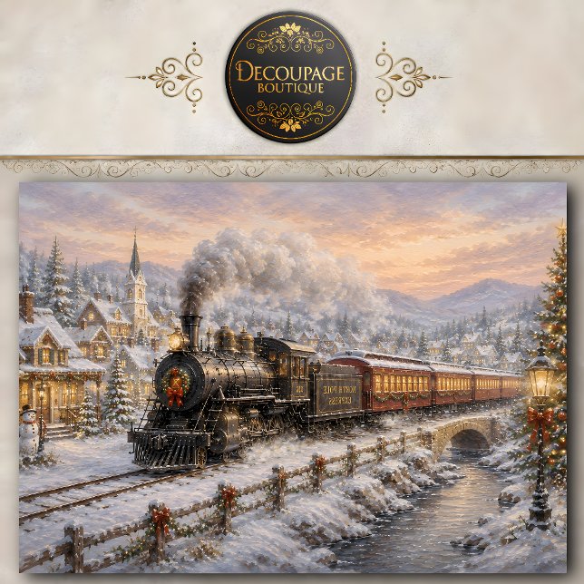 Christmas Train Decoupage Tissue Paper (Christmas Train Decoupage Tissue Paper)