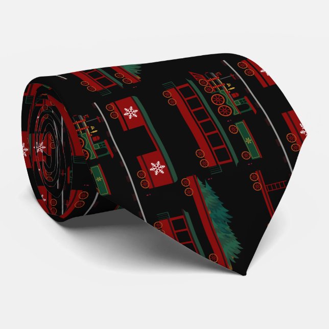Christmas Train Fleet Tie (Rolled)