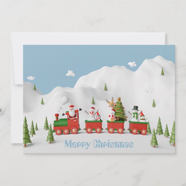 Christmas Train Greeting Card (Front)