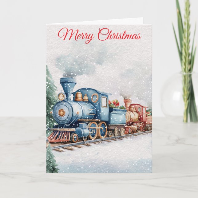 Christmas train holiday card (Front)