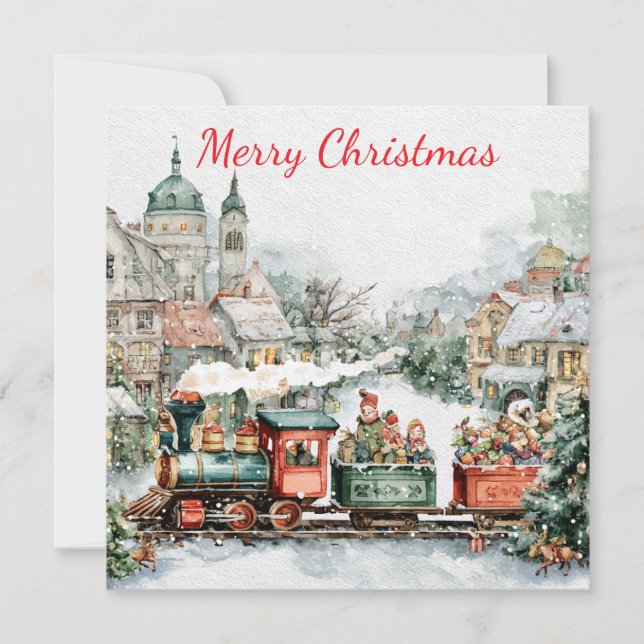 Christmas train holiday card (Front)