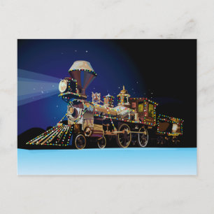 Christmas Train Holiday Postcard