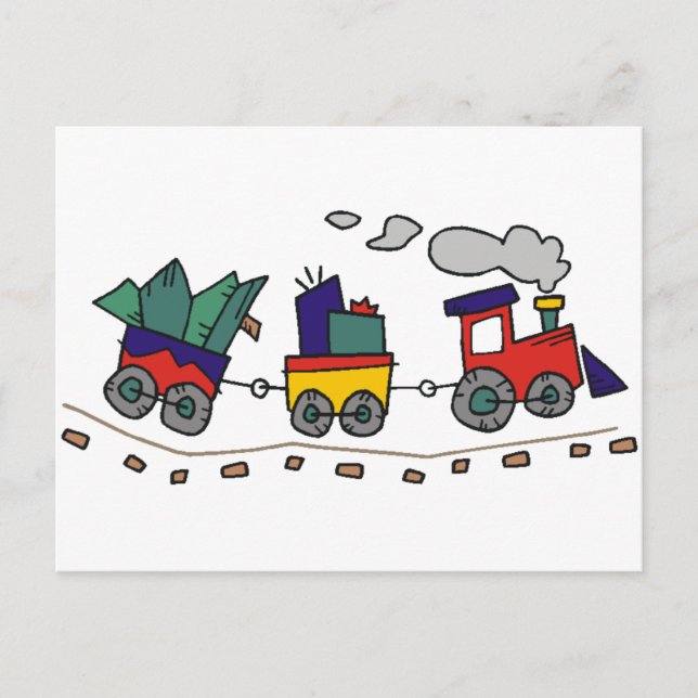 Christmas Train Holiday Postcard (Front)