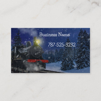 Christmas Train in the snow Business Card