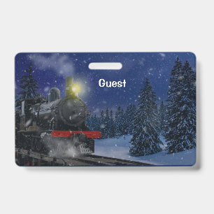 Christmas Train in the snow ID Badge