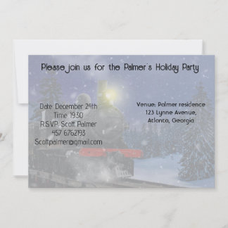 Christmas Train in the snow        Invitation