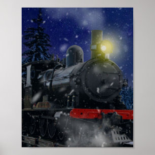 Christmas Train in the snow              Poster