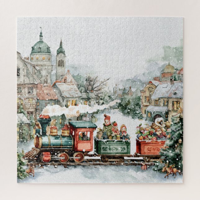 Christmas train jigsaw puzzle (Vertical)