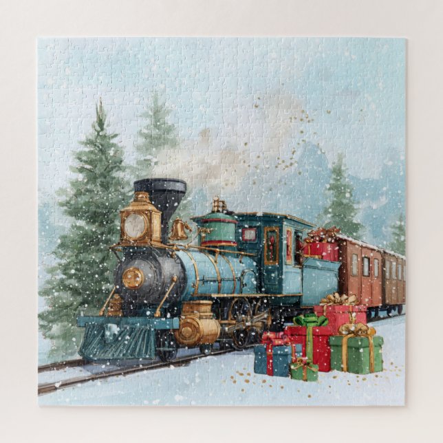 Christmas train jigsaw puzzle (Vertical)