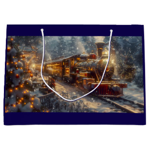 Christmas Train Large Gift Bag