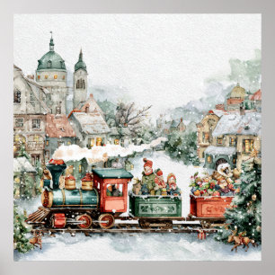 Christmas train poster