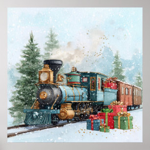 Christmas train poster