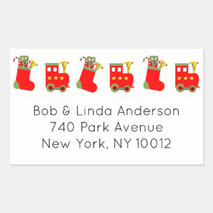 Christmas Train Rectangular Sticker