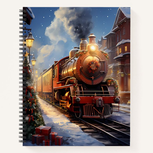 Christmas Train Spiral Notebook (Front)