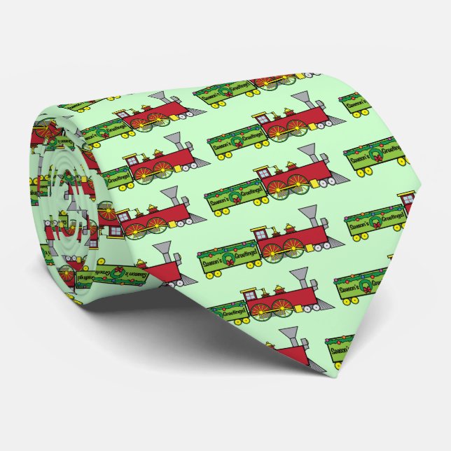 Christmas Train Tie (Rolled)
