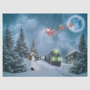 christmas train tissue paper
