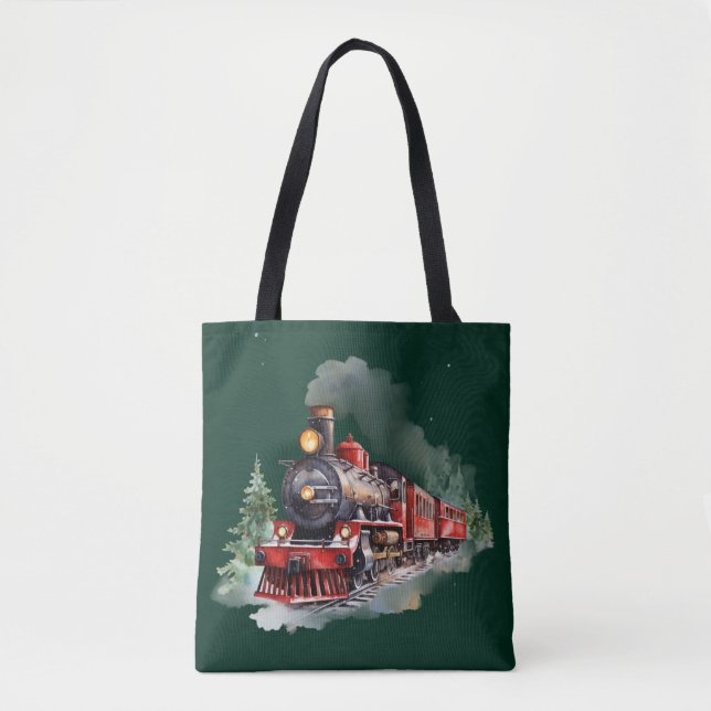 Christmas Train Tote Bag (Front)